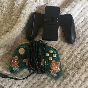 Nintendo Switch Controller with Green and Tan Animal Design